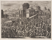 KG 05728
<br/>
gevangenneming van Paulus in Jeruzalem
<br/>
<em>Luyken, Jan (1649-1712)</em>